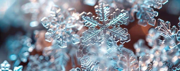 a closeup of snowflakes showing unique crystalline patterns under a microscope