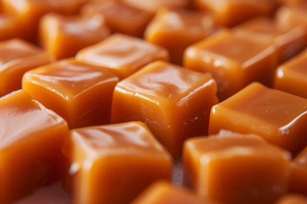 Photo closeup of soft caramel candies