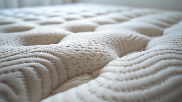 Closeup of a soft and comfortable mattress with a textured surface