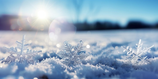 大きな星の雪花のクローズアップ