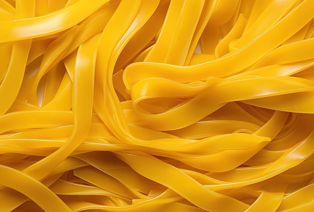 a closeup of some yellow slivers pasta in a pan in the style of applecore