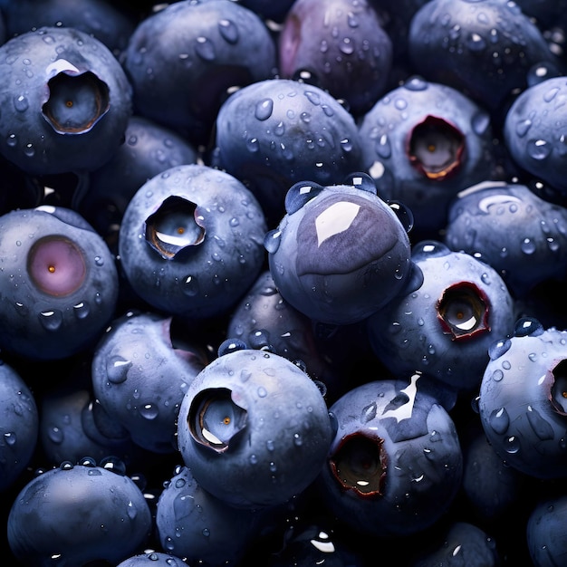 a closeup of sorted blueberries