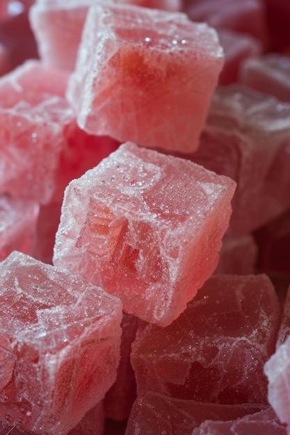 Closeup of Sparkling Pink Sugar Cubes