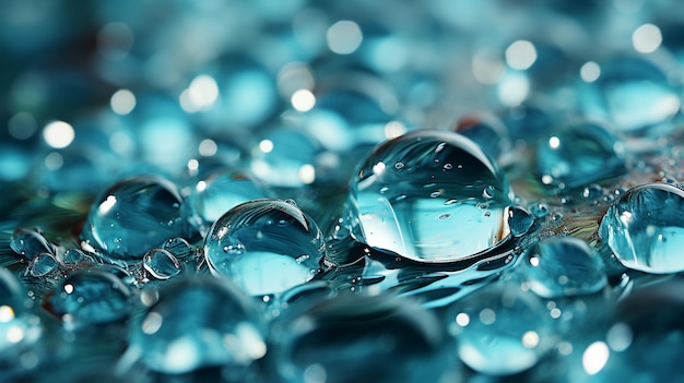 CloseUp of Sparkling Water Droplets