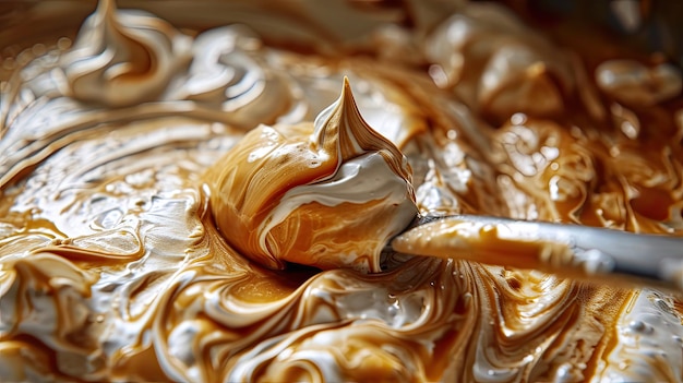 CloseUp of Spoon in Bowl of Chocolate