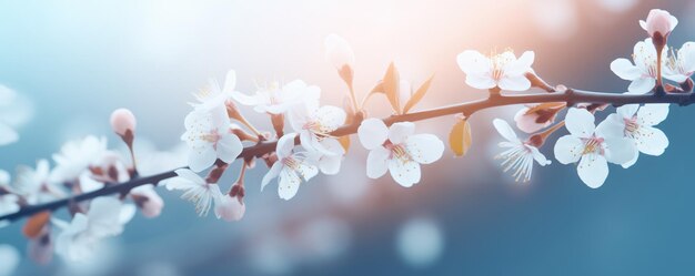 Closeup Of Spring Blossom Branches With Bokeh Effect