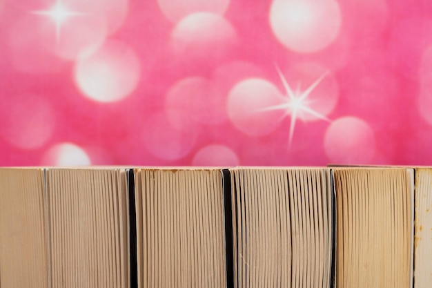 Closeup of a stack of books