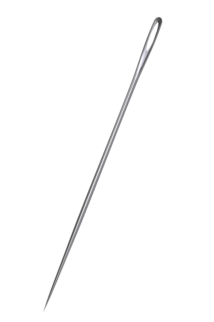 Photo closeup steel needle on a white background