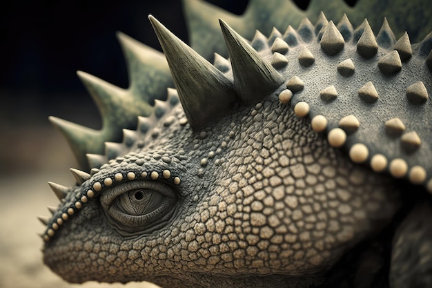 Closeup of stegosaurus nostrils showing off its intricate and delicate features