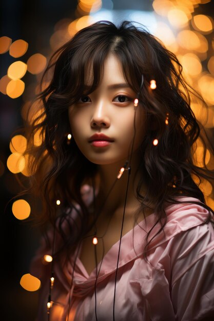 A closeup Stock Photo of a beautiful Korean girl