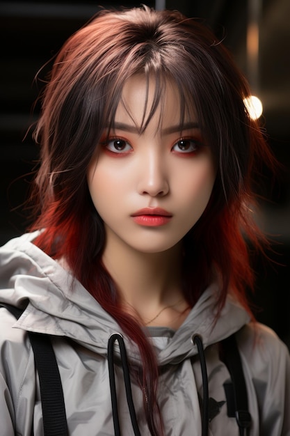 A closeup Stock Photo of a beautiful Korean girl