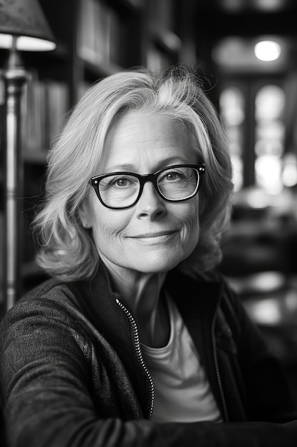 A closeup stock photo of linda carvell at the bookish inn in the white house