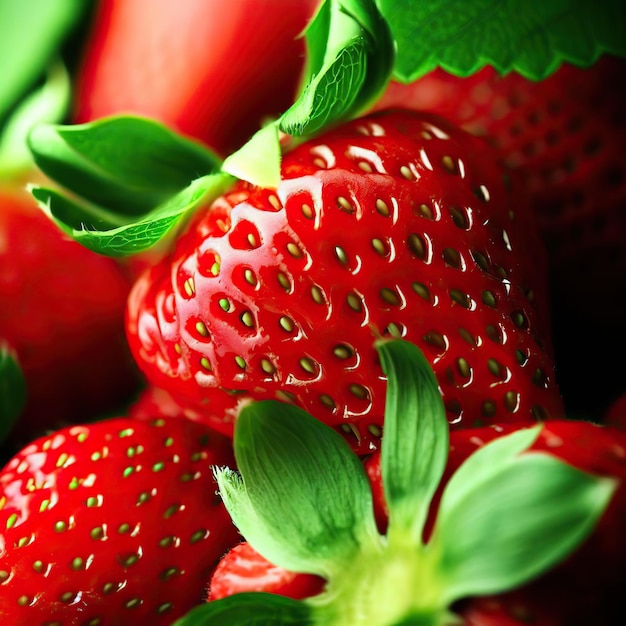 closeup of strawberries