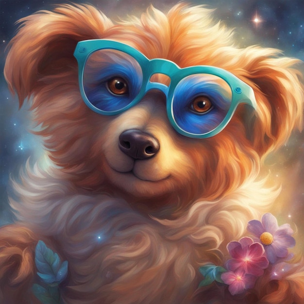 Closeup of a stuffed animal wearing glasses wallpaper