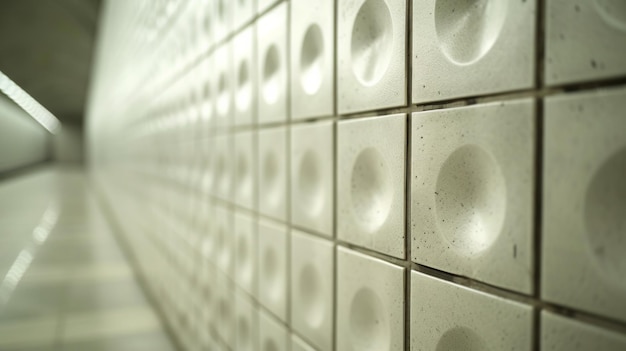 A closeup of a subway stations textured tiles showcasing the tactile essence of urban transit