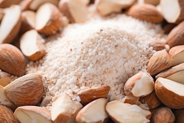 Closeup of sugarcoated raw Brazil nuts