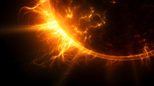 Closeup sun abstract space art