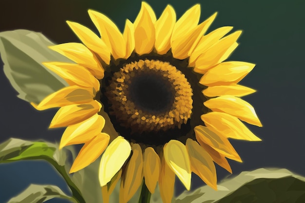 Closeup of a sunflower Crop shot