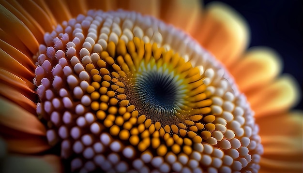 Closeup of a Sunflower in Full Bloom