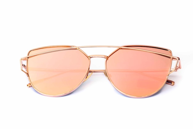 CloseUp Of Sunglasses Against White Background
