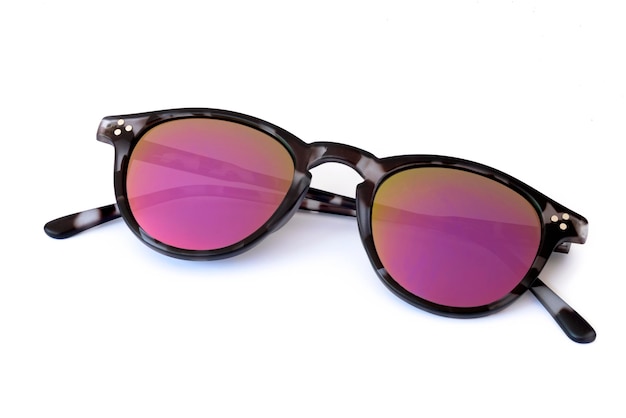 CloseUp Of Sunglasses Against White Background