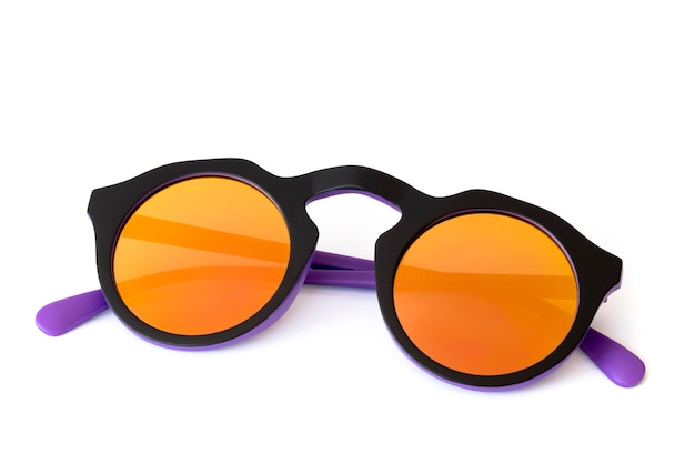 CloseUp Of Sunglasses Against White Background