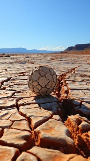 Photo a closeup of a sunscorched rock as it shimmers in the heat created with generative ai