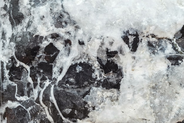 Closeup surface marble pattern at black and white marble stone wall textured background