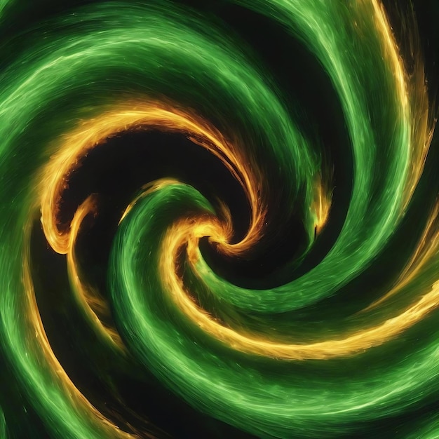 Closeup swirling green fire