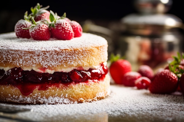 A CloseUp Symphony of Victoria Sponge Delight