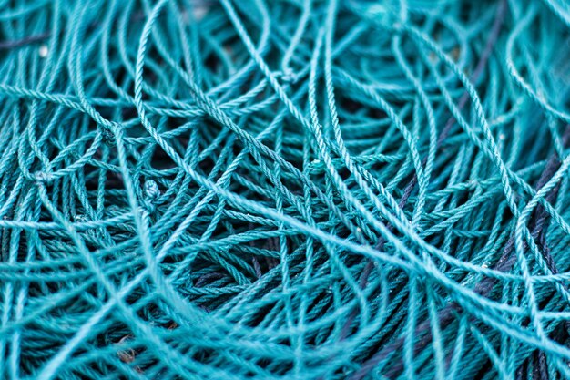 Closeup of a Tangled Fishing Net