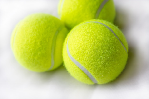 Closeup of tennis balls