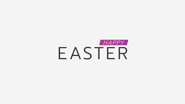 Closeup text Happy Easter on white fashion and minimalism background