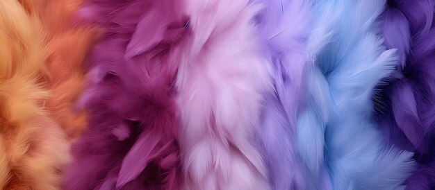 Closeup texture of a colorful patterned and shaggy fur background synthetic or natural with long fibers suitable for home decoration