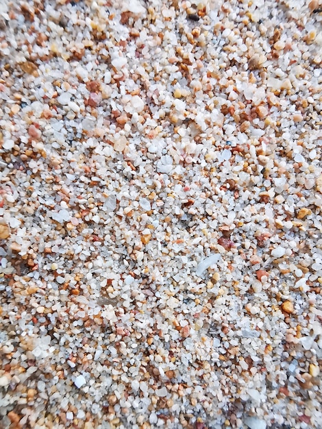 Closeup texture of crushed stone and sand mixture ground