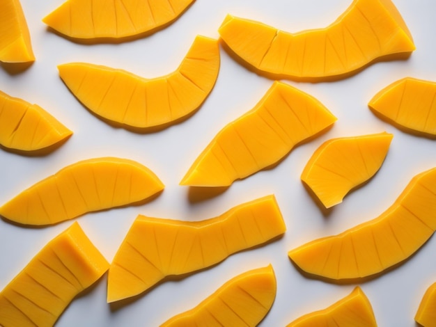 Closeup texture of mango slices