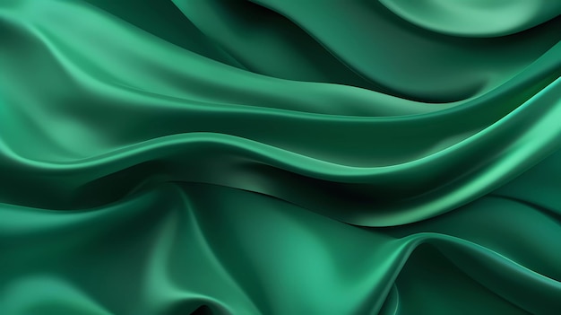 Closeup texture of royal green silk satin can use as abstract background with copy space