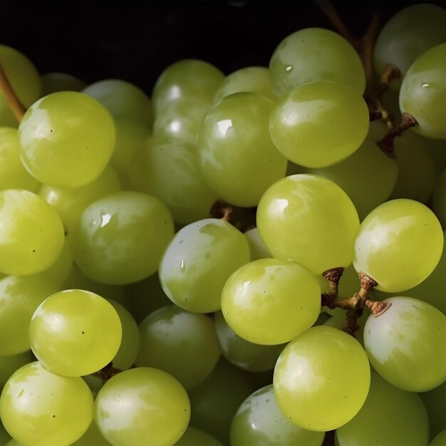 CloseUp Texture of White Grapes