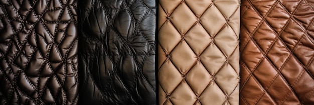 Closeup of textured leather material Generative AI