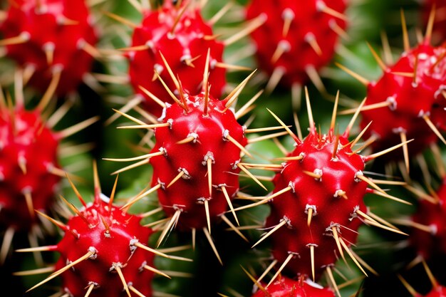 Foto prossimo piano della pianta di cactus spinoso