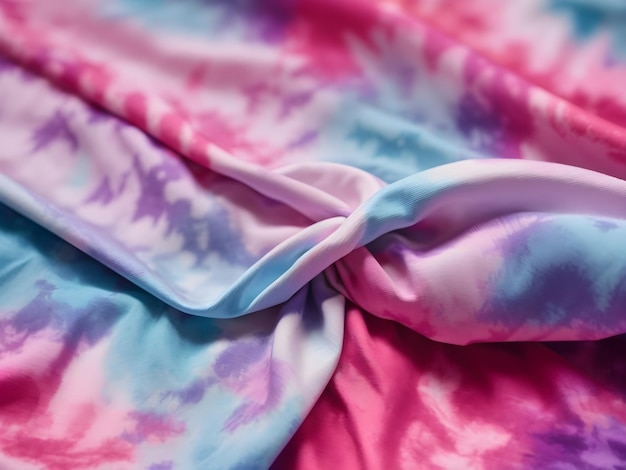 Близкий взгляд на текстуру ткани Tie Dye