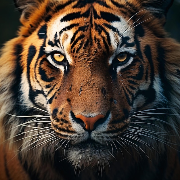 closeup of tiger in the forest