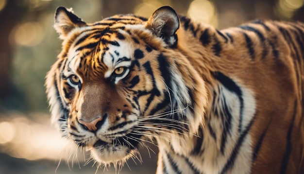 Closeup of a tiger in a jungle wild dangerous animal