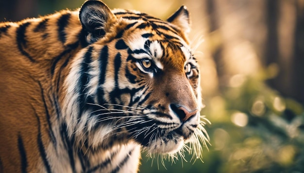 Photo closeup of a tiger in a jungle wild dangerous animal