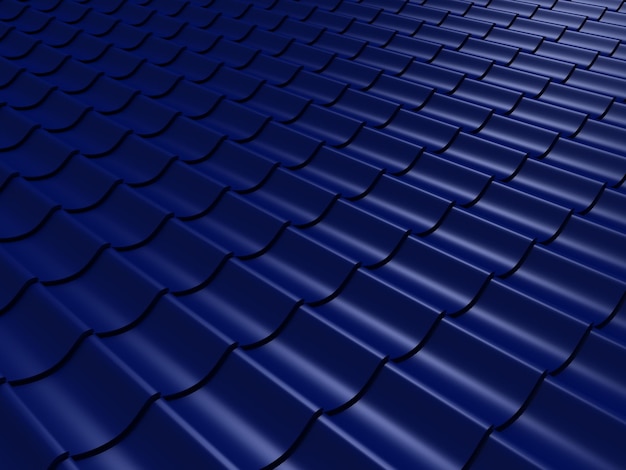 closeup tiled roof 3d rendering