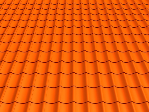 Closeup tiled roof 3d rendering