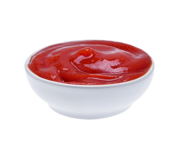 Closeup tomato sauce isolated on white