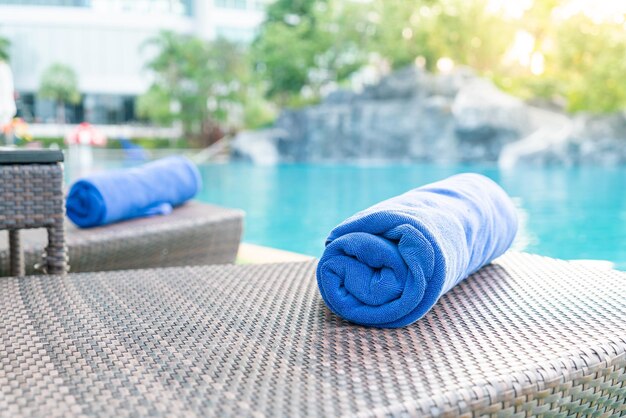 Photo closeup towel on beach chair