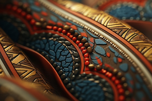 Closeup of a traditional African fabric texture Generative ai