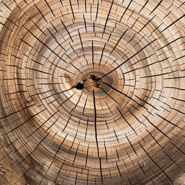Closeup of Tree Rings on a Cut Log